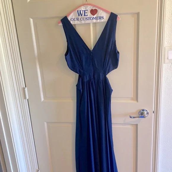 ASOS Side Cut-Out Maxi Gown Dress in Navy US 8 - Picture 5 of 6